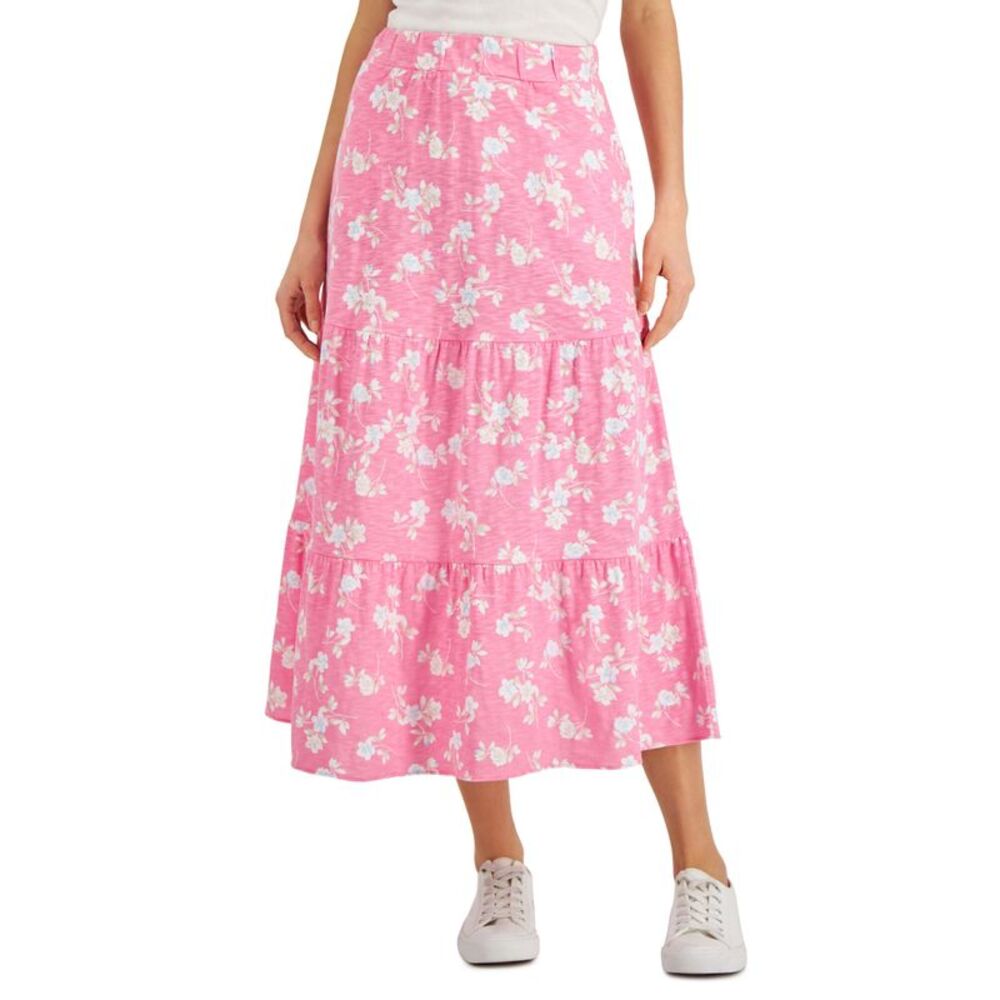 Charter Club Printed Tiered Skirt